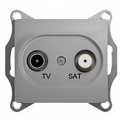 GLOSSA Розетка телевизионная TV-SAT проходная в рамку 4дБ алюминий (GSL000398) Шнейдер Электрик