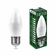 Лампа светодиодная LED 5вт E14 теплый матовая свеча (SBC3705) (55019) SAFFIT