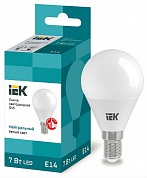 Лампа светодиодная LED 7вт E14 белый матовый шар ECO (LLE-G45-7-230-40-E14) (LLE-G45-7-230-40-E14) IEK