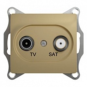 GLOSSA Розетка телевизионная TV-SAT проходная в рамку 4дБ титан (GSL000498) Шнейдер Электрик