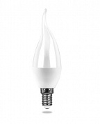 Лампа светодиодная LED 7вт Е14 белый матовая свеча на ветру (SBC3707) (55055) SAFFIT
