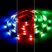 Лента светодиодная LEDх60/м 14.4w/м 12В IP65 красный/зеленый/синий (5м) (LS607 RGB) (27651) FERON