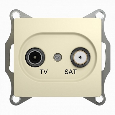 GLOSSA Розетка телевизионная TV-SAT одиночная в рамку 1дБ бежевая (GSL000297) Шнейдер Электрик