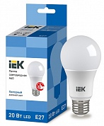 Лампа светодиодная LED 20вт Е27 дневной ECO (LLE-A60-20-230-65-E27) (LLE-A60-20-230-65-E27) IEK