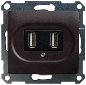 GLOSSA Розетка USB шоколад в рамку (GSL000832) Шнейдер Электрик