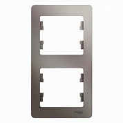 GLOSSA рамка 2-постовая вертикальная платина (GSL001206) Шнейдер Электрик