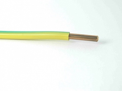 Провод силовой ПУВ 1х1.5 желто-зеленый ож (087K20508ЗЕЛ-ЖЕЛ) Электрокабель
