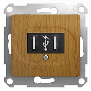 GLOSSA Розетка USB дуб в рамку (GSL000532) Шнейдер Электрик