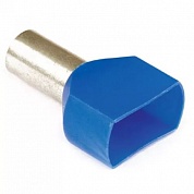 Наконечник-гильза двойная НШвИ2 2.5-10 с изолированным фланцем синий (500шт) (2ART5062)