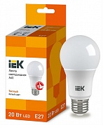 Лампа светодиодная LED 20вт Е27 тепло-белый ECO (LLE-A60-20-230-30-E27) (LLE-A60-20-230-30-E27) IEK