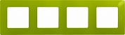 ETIKA Рамка 4 поста зеленый папоротник (672544) LEGRAND