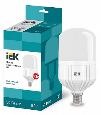 Лампа светодиодная LED 50вт Е27 белый (LLE-HP-50-230-40-E27) (LLE-HP-50-230-40-E27) IEK