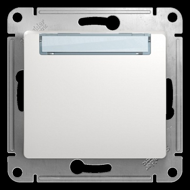 GLOSSA Кнопка нажимная с табличкой белый в рамку схема 1 (GSL000119) Шнейдер Электрик