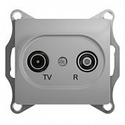 GLOSSA Розетка TV-R проходная 4DB алюминий в рамку (GSL000395) Шнейдер Электрик