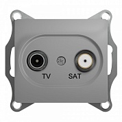 GLOSSA Розетка телевизионная TV-SAT одиночная в рамку 1дБ алюминий (GSL000397) Шнейдер Электрик